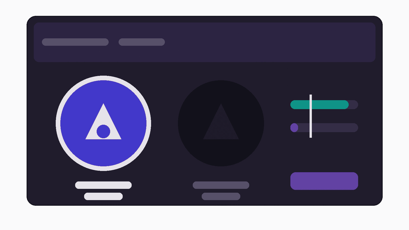 Dark channel card mockup, ringed avatar visible beside a vanishing black avatar